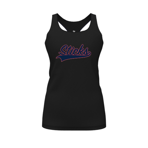 [FT0TRBBK-FYS-LOGO1] Decker Racerback Tank Top (Female Youth S, Black, Logo 1)