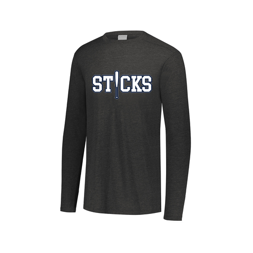 [FTLCUBBK-AXS-LOGO2] Decker Men's Tri-Blend T-Shirt - Long Sleeve (Adult XS, Black, Logo 2)