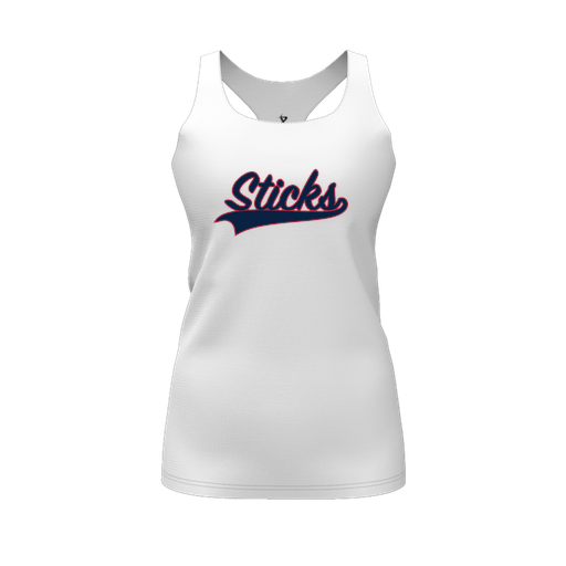 [CUS-DFW-RCBK-PER-WHT-FYS-LOGO1] Racerback Tank Top (Female Youth S, White, Logo 1)