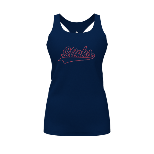 [FT0TRBNV-FYS-LOGO1] Decker Racerback Tank Top (Female Youth S, Navy, Logo 1)