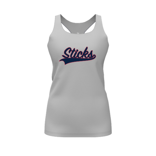 [FT0TRBGY-FYS-LOGO1] Decker Racerback Tank Top (Female Youth S, Gray, Logo 1)