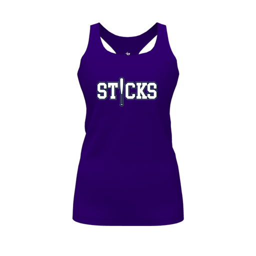 [CUS-DFW-RCBK-PER-PUR-FYS-LOGO2] Racerback Tank Top (Female Youth S, Purple, Logo 2)