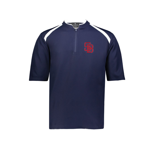 [229681-YS-NVY-LOGO3] Youth Dugout Short Sleeve Pullover (Youth S, Navy, Logo 3)