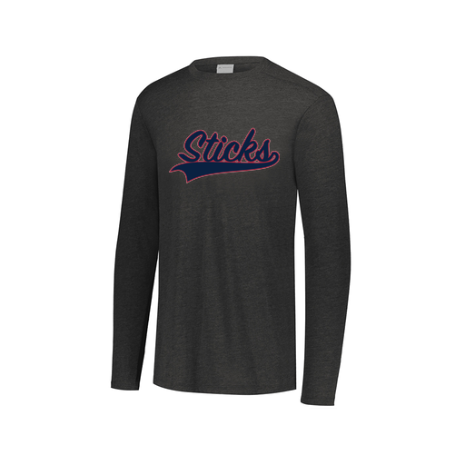 [FTLCUBBK-AXS-LOGO1] Decker Men's Tri-Blend T-Shirt - Long Sleeve (Adult XS, Black, Logo 1)
