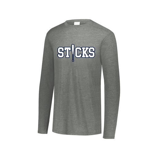[FTLCUBGY-AXS-LOGO2] Decker Men's Tri-Blend T-Shirt - Long Sleeve (Adult XS, Gray, Logo 2)