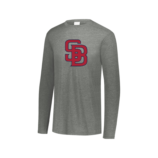 [FTLCUBGY-AXS-LOGO3] Decker Men's Tri-Blend T-Shirt - Long Sleeve (Adult XS, Gray, Logo 3)