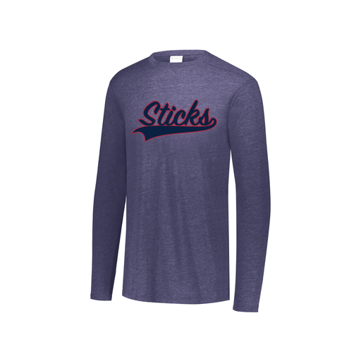 [FTLCUBNV-YS-LOGO1] Decker Youth Tri-Blend T-Shirt - Long Sleeve (Youth S, Navy, Logo 1)