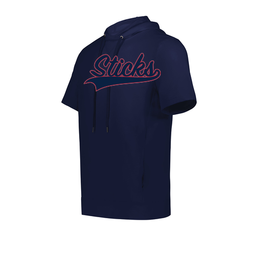 [222605.065.S-LOGO1] YOUTH VENTURA SOFT KNIT SHORT SLEEVE HOODIE (Youth S, Navy, Logo 1)