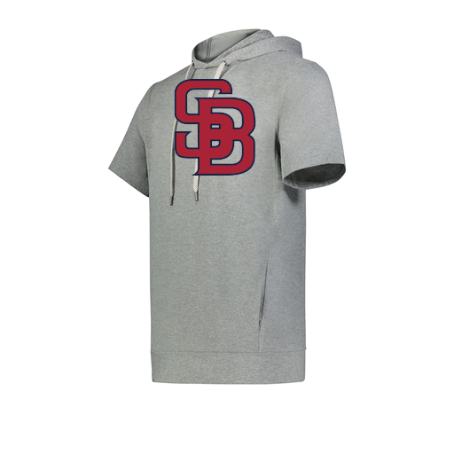 [222605-SIL-YS-LOGO3] YOUTH VENTURA SOFT KNIT SHORT SLEEVE HOODIE (Youth S, Silver, Logo 3)