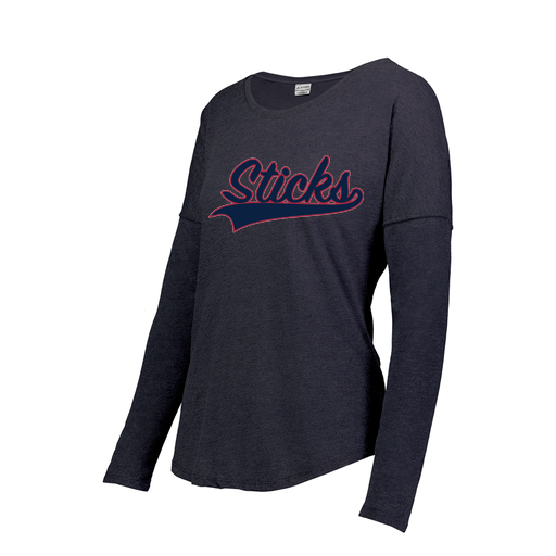 [FTLCUBNV-FAXS-LOGO1] Decker Women's Tri-Blend T-Shirt - Long Sleeve (Female Adult XS, Navy, Logo 1)