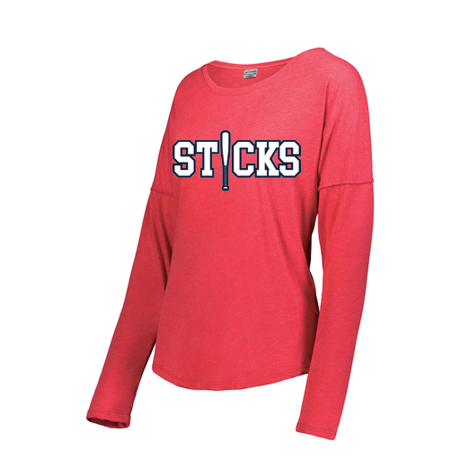 [3077.V96.XS-LOGO2] Ladies LS Ultra-blend T-Shirt (Female Adult XS, Red, Logo 2)